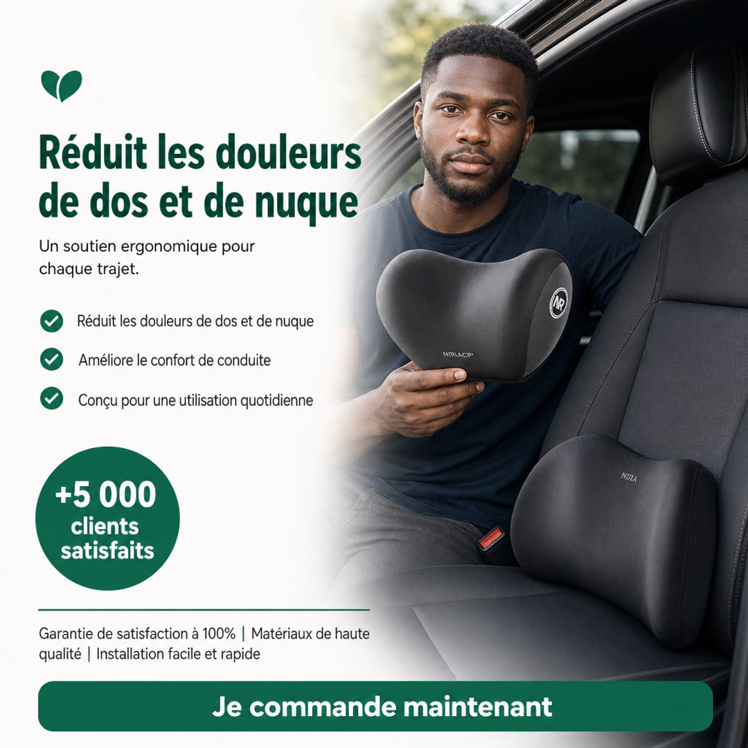 Coussin Confort+, Pour protéger votre nuque en voiture !