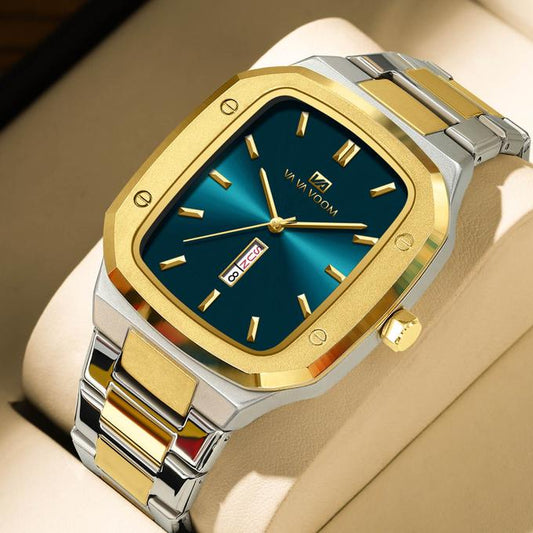⌚ Élégance Suprême – Montre Bicolore Or & Acier Inoxydable