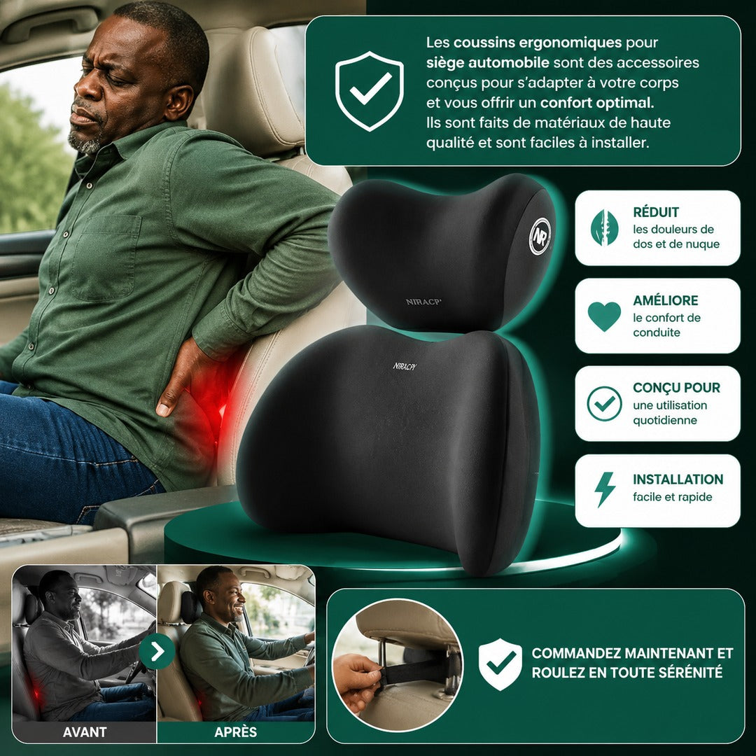 Coussin Confort+, Pour protéger votre nuque en voiture !