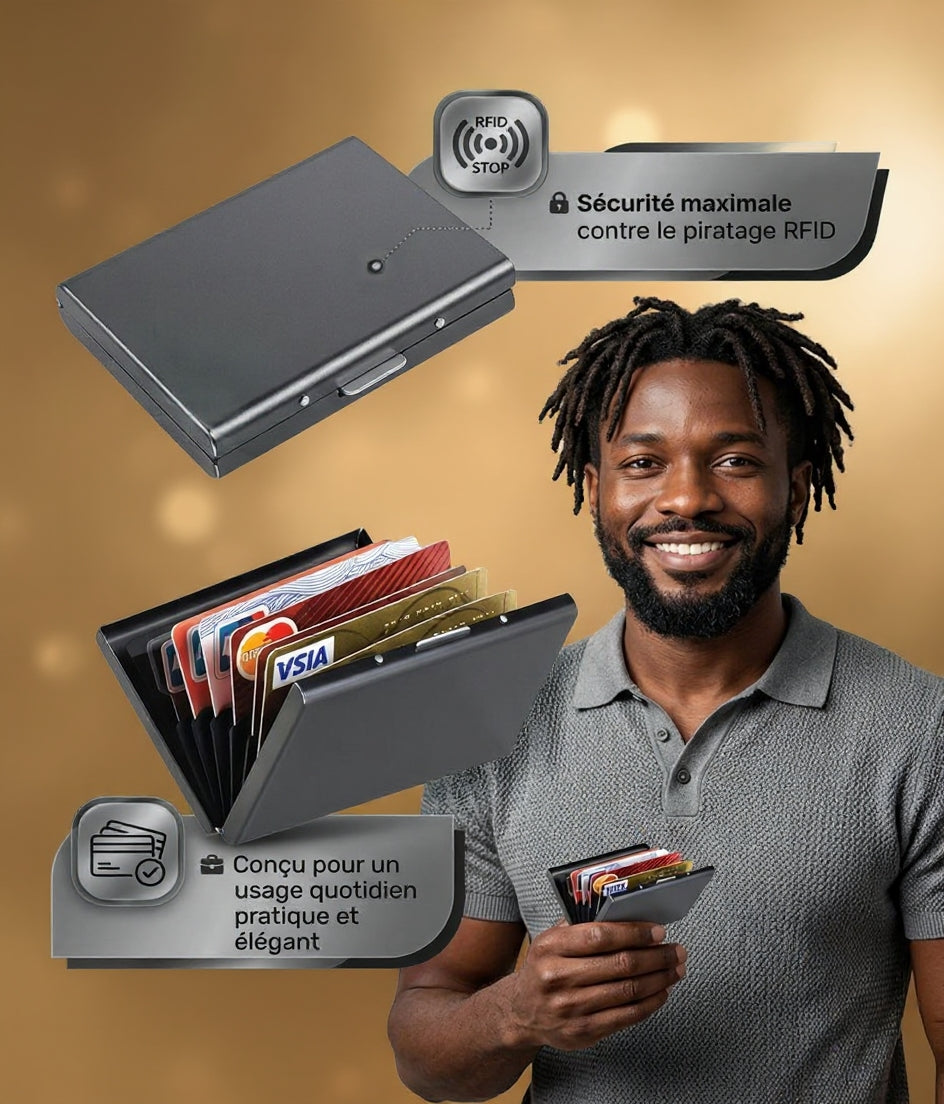 💼 Porte-cartes de visite en métal brossé — Élégance & professionnalisme
