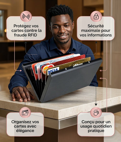 💼 Porte-cartes de visite en métal brossé — Élégance & professionnalisme