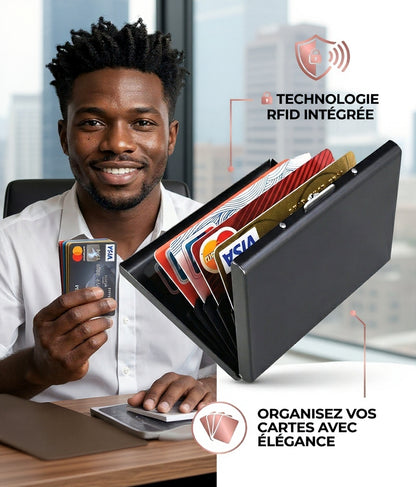 💼 Porte-cartes de visite en métal brossé — Élégance & professionnalisme
