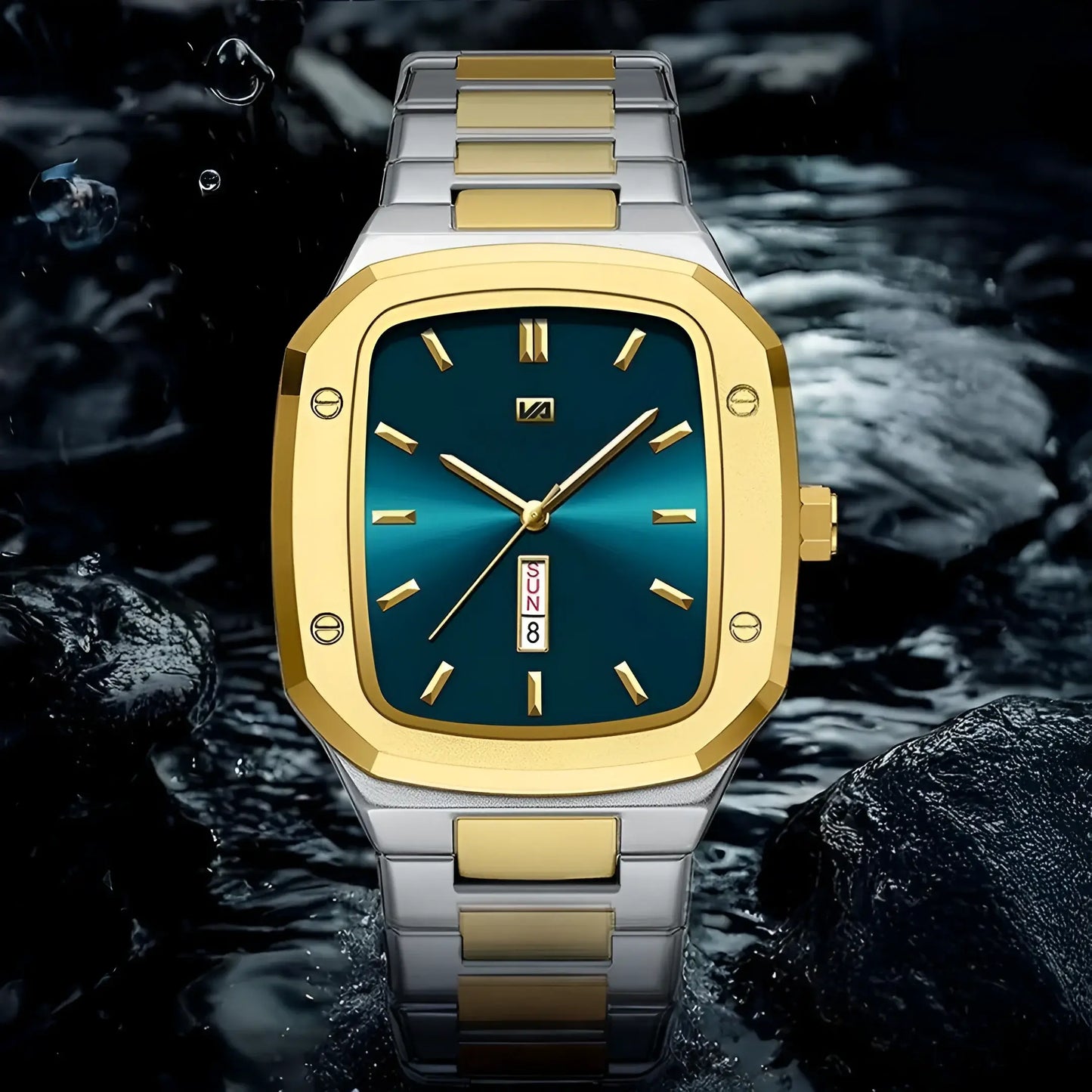 ⌚ Élégance Suprême – Montre Bicolore Or & Acier Inoxydable