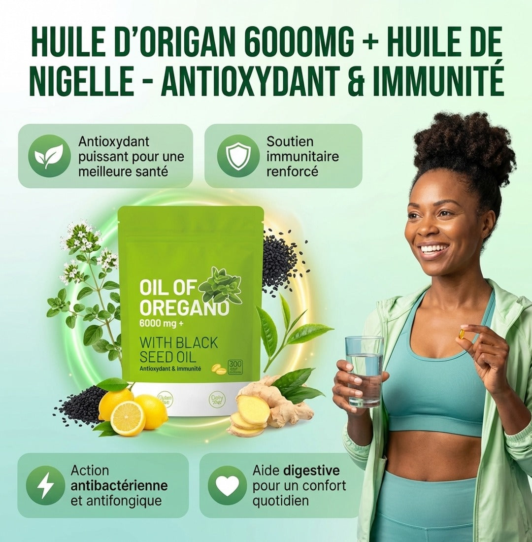 🌿 Huile d’Origan 2-en-1 – Capsules Softgels Premium ML