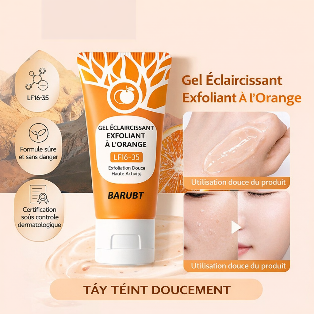 🍊 Gommage Éclat Orange 3-en-1 – Visage, Corps & Pieds
